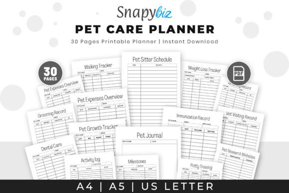 Download Pet Care Binder | Pet Printable Planner - Premium Bundle
