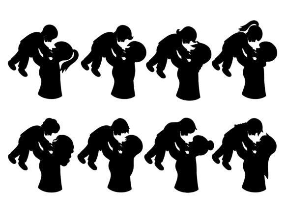 Download Mother Holding Child Silhouette - Mother holding child Collection