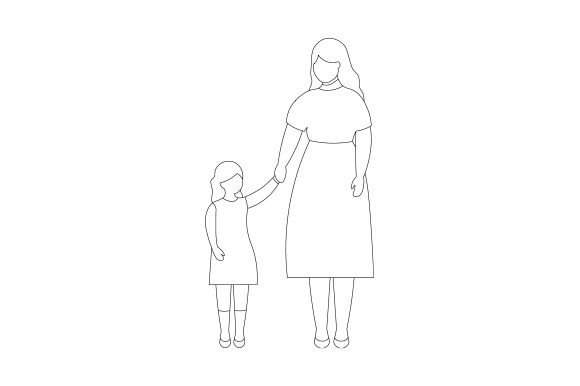 Download Mother Holding Child's Hand Lineart - Mother holding child Collection