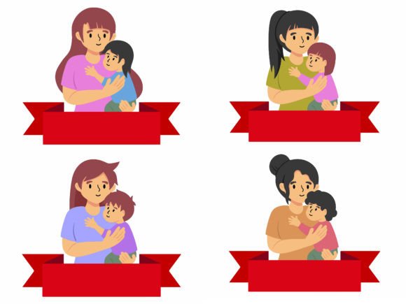 Download Mother Holding Child Ribbon Background - Mother holding child Collection