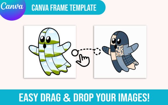 Download Patchwork Ghost Canva Frame Template - Premium Bundle